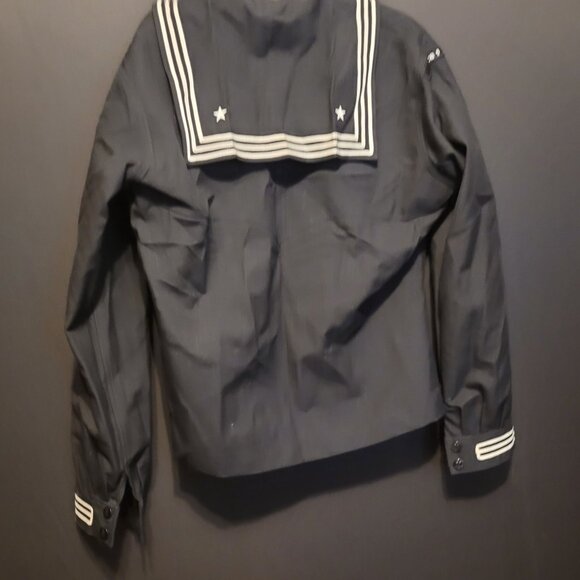 Vintage US Navy Enlisted Dress Jumper Cracker Jack  42R Patches NMCB 5 - Picture 7 of 8